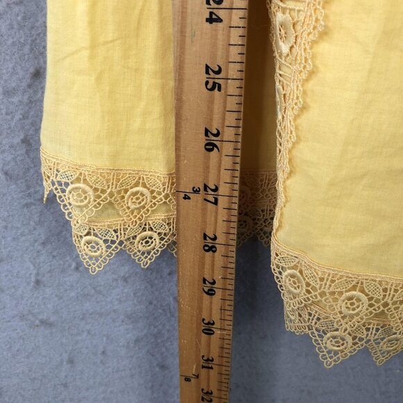 Charo Ruiz Ibiza Top Womens M Yellow Lace Boho Bell Sleeve Babydoll Milkmaid - Picture 4 of 16